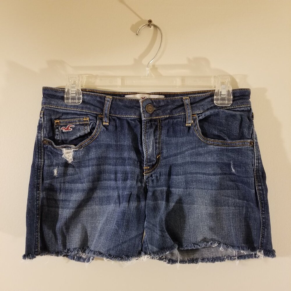 Hollister Distressed Low Rise Cutoff Jean Shorts